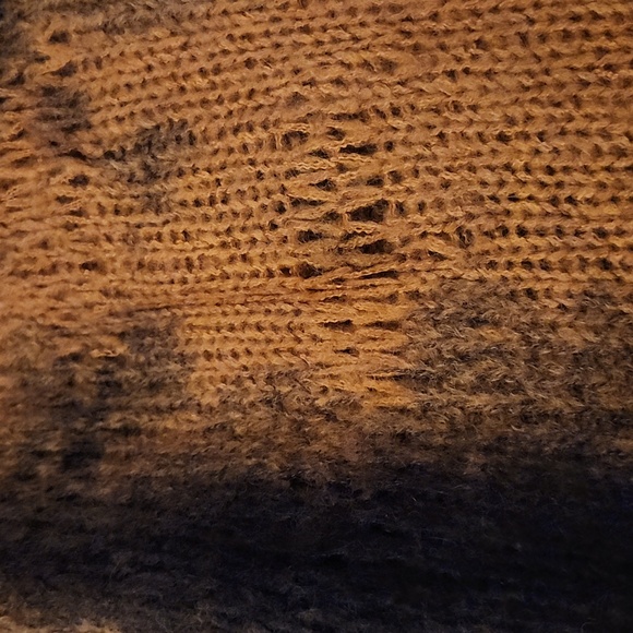 NWOT ELAN Santa Fe Distressed Tie Dye Sweater Copper & Black Medium Wool Mohair - Picture 5 of 6